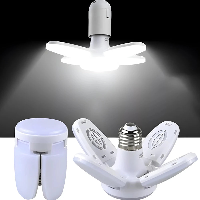 Luminária LED Multifuncional Dobrável em Formato de Pétalas com Iluminação Ajustável, Design Moderno e Portátil para Casa ou Escritório